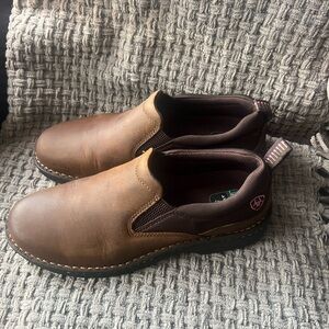 Women’s Brown Leather Ariat Casual Slip On Shoes Size 9B